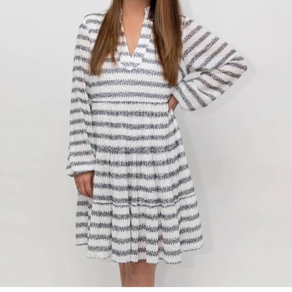 Sail to Sable Charlotte Stripe Sequin Dress - Picture 1 of 8